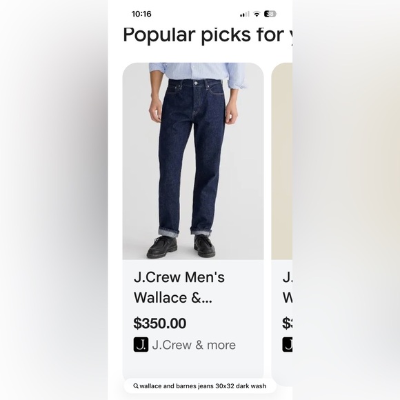 Wallace & Barnes NWOT Men's Denim Straight Jeans in Dark Blue 32x30 - Picture 4 of 4